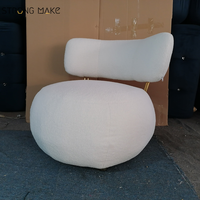 Blanc Sherpa nordique moderne Accent Sherpa chaises longues salon meubles relaxant lecture Boucle tissu chaise de loisirs