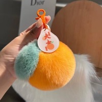 Usine en gros Rex lapin en peluche cartable suspendu mignon Rex lapin cheveux cadeau petite orange voiture pendentif en peluche orange porte-clés