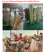 Ensemble bistrot français de luxe MUGAO, style vintage, chaise et table en rotin PE imitation bambou, mobilier de jardin pour café, restaurant, extérieur