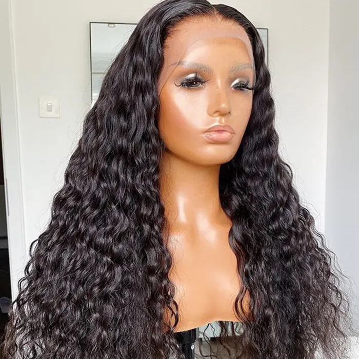 150% 180% Density 12a Grade 13x6 Hd Lace Frontal Wig Deep Wave Transparent Lace Wig