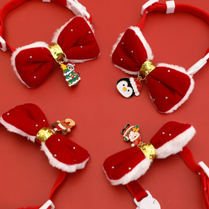 Collare per Gatti con Fiocco Rosso Natalizio in Peluche, Accessorio Festivo Regolabile e Morbido, Decorazione Natalizia per Gattini e Cani Piccoli - Product Image 6
