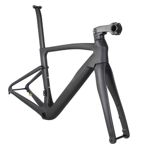 Cadre de vélo de route aérodynamique en carbone intégral Schneedorf, moulage monocoque en une seule pièce, passage de câbles interne, disque léger - Product Image 2