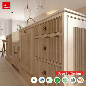 Gabinete <span class=keywords><strong>de</strong></span> Cocina Modular Escandinavo Alland en Roble Blanco Sólido con Encimera <span class=keywords><strong>de</strong></span> Resina <span class=keywords><strong>de</strong></span> Vidrio, Muebles Completos <span class=keywords><strong>de</strong></span> Alta Gama - Product Image 1