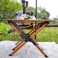 Table pliable d'extérieur en alliage d'aluminium, ultra-légère, portable, en bois de hêtre, pour pique-nique, mobilier d'extérieur, équipement de camping