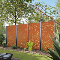 Paneles de Cercado de Acero Corten Cortados con Láser, Estilo Moderno Australiano, Biombos Decorativos para Exteriores, Separadores de Jardín de Acero Rústico