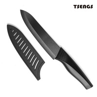 Couteau en céramique à lame noire de 6 pouces en acier couteau à trancher les fruits et légumes pour la cuisine