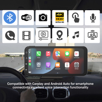 Moniteur DVD de voiture Navigateur GPS Lecteur multimédia avec 4K Front Dashcam Carplay Android Auto wifi