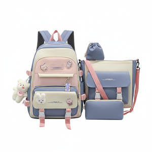 Fashion 3 Piece Travel Daypack Set Multi-Color Student Bag Large Capacity Unisex <b>School</b> Backpack <b>Lunch</b> <b>Box</b> Pencil Waterproof - Product Image 1