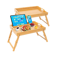 Plateau de lit pliable personnalisé en bambou, plateau de service pour petit-déjeuner, plateau pour ordinateur portable, plateau pour collations, utilisation en cuisine, salon, S