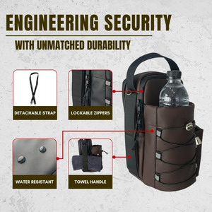 Pochette bandoulière étanche personnalisée avec fermeture éclair USB et aimant pour téléphone, support de bouteille d'eau pour sport et fitness, sac de gym avec sangle - Product Image 4