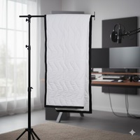 Bufu Rideaux insonorisants et anti-bruit personnalisés, tissés à rayures blanches, très résistants, pour studio acoustique, 72 pouces