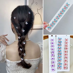 10 pz graziose forcine <span class=keywords><strong>per</strong></span> capelli in plastica colore sfumato trecce <span class=keywords><strong>per</strong></span> ragazze e bambini peluche e tessuto stile dolce - Product Image 1