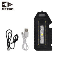 EDC senter genggam Mini murah, Senter kerja magnetik LED, Gantungan Kunci isi ulang, lampu kerja COB dengan Magnet