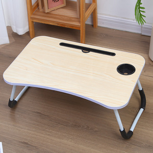 Bàn Giường Với Khe Cắm Thẻ Ký Túc Xá Có Thể Gập Lại Di Động MDF Gỗ Nhà Văn Phòng Giường Máy Tính Máy Tính Xách Tay Lap Khay Bàn Bàn - Product Image 1