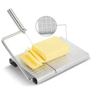 Trancheuse à fromage professionnelle coupe-fil planche à fromage avec échelle de taille précise et fils de remplacement pour beurre de fromage à pâte molle