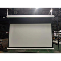 Écran de projection motorisé encastré au plafond ALR (Anti-Lumière Ambiante) de 92 pouces 16:9, tensionné par languettes, pour home cinéma