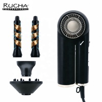 Sèche-cheveux pliable haute vitesse RUCHA avec diffuseur de boucles à ions négatifs, double tension