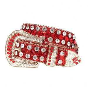 Ceinture en cuir PU souple avec boucle en alliage cloutée, design pour femmes, strass en cristal de luxe personnalisé, ceinture unisexe - Product Image 3