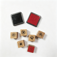 Ensemble de tampons en bois à motifs de feuilles et de fleurs naturelles, tampons en caoutchouc pour journalisation, scrapbooking et fabrication de cartes
