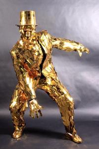 Disfraz de espejo dorado para <span class=keywords><strong>hombre</strong></span>, máquina de escenario, baile, traje de espejo, accesorio de fiesta brillante - Product Image 2