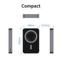 C1059 10000mAh Nouvelle conception de chargeur portable sans fil magnétique en alliage d'aluminium, vente directe d'usine