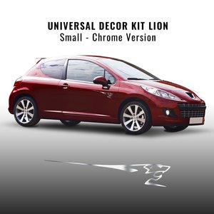 Peugeot 207 con leone rosso Kit decalcomania 20cm cromata emblemi sportivi personalizzati ABS auto carrozzeria Logo adesivo rimovibile per emblema auto - Product Image 1
