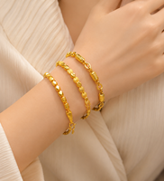 Bracelet unisexe en laiton plaqué or 24 carats, style punk, chaîne torsadée queue de renard 6 mm, cadeau