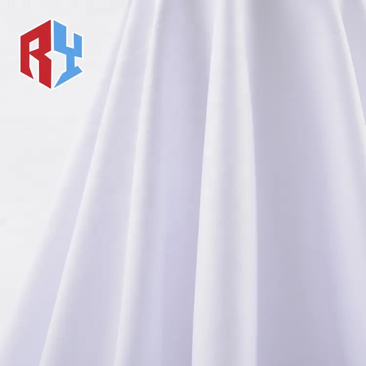 Haute qualité personnalisé uni antistatique 90gsm blanc teinture conception 100 filé polyester plaine arabe thobe tissu pour hommes