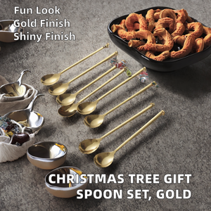 Ensemble de cuillères en acier inoxydable plaqué or à finition miroir mignon - Product Image 2