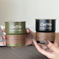 Logo personnalisé Portable en acier inoxydable café Americano Latte lait tasse Vintage créatif tasse café Camping pique-nique