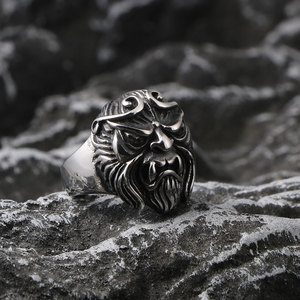 Sun Wukong Monkey Face <b>Ring</b> Men's <b>Titanium</b> Steel Jewelry Gift Thumb <b>Ring</b> - Product Image 2
