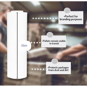 <span class=keywords><strong>Pellicola</strong></span> Estensibile Manuale LLDPE <span class=keywords><strong>Bianca</strong></span> 50CM 20MIC 2KG 80GA <span class=keywords><strong>per</strong></span> <span class=keywords><strong>Imballaggio</strong></span> Morbido Personalizzato <span class=keywords><strong>per</strong></span> Trasporto - Product Image 2