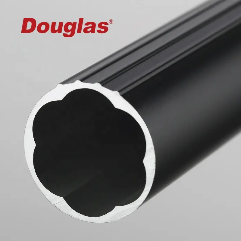 Douglas Aluminum Window Accessories Curtain Roman rod Industrial Simple Black White Curtain Rod For Large Window