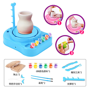 Ensemble personnalisé de <span class=keywords><strong>poterie</strong></span> en argile petit kit de peinture de roue de <span class=keywords><strong>poterie</strong></span> <span class=keywords><strong>activité</strong></span> scientifique bricolage jouets pour enfants - Product Image 5