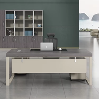 Muebles de Oficina Ejecutivos de Lujo Modernos, Escritorio Rectangular de Madera para Gerente/Director Ejecutivo, Mesa para Jefe