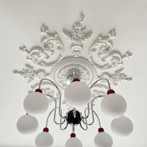 Fábrica por encargo francés Retro Floral Palace Interior PU Panel de techo azulejos medallón para lámpara de techo de luz - Product Image 1