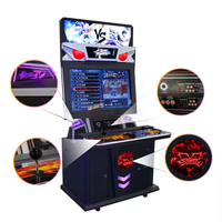 Machine d'arcade de 32 pouces Armoire de jeu de combat rétro Arcade de bureau à grand écran avec fente pour pièces de monnaie Machine de jeu de combat