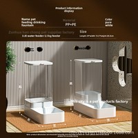Fontaine à eau et distributeur automatiques pour chat avec eau courante sans fil, bol à boire pour animaux de compagnie en PP