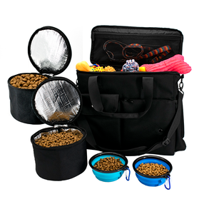Tragbare Hunde übernacht tasche 2 zusammen klappbare Schalen Weekend Pet Travel Bag Set Airline Approved Tote inklusive Aufbewahrung von Lebensmitteln - Product Image 5