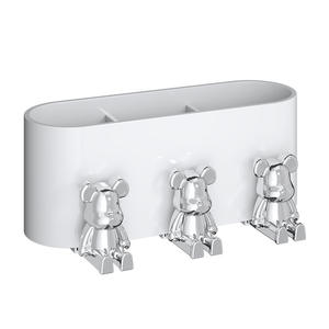Soporte de Pared para Cepillos de Dientes Hys con Dispensador de Pasta Dental en Forma de Oso, Juego de Vasos para Cepillos de Dientes de Material ABS para Uso Doméstico - Product Image 3