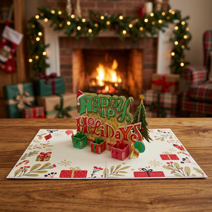 Cadeaux de Noël et de la Saint-Valentin, impression offset, joyeuses fêtes, carte pop-up 3D, artisanat en papier fait main, fleurs féériques personnalisées du Vietnam - Product Image 2