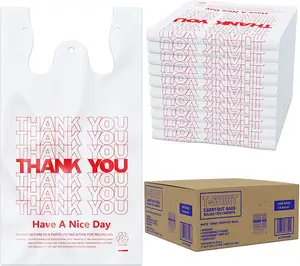 (1000 sayım) plastik yelek taşıyıcı gıda ambalajı (11.5 "x 6.5" x 21 ") teşekkür ederim T Shirt alışveriş alışveriş çantası toplu