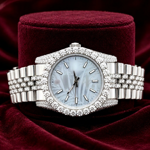 Reloj Mecánico Iced Moissanite de Lujo, Correa de Acero Inoxidable de 20 mm, Esfera de Cristal, Pantalla Analógica, Uso Diario, Edición Limitada - Product Image 1