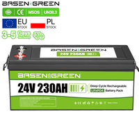 Baterai Lithium Ion EU Stock Deep Cycle LiFePO4 24V 230Ah IP65 BT 5.0 untuk Sistem Tenaga Surya, RV, Motorhome, Golf Cart, AGV, dan Kapal