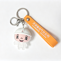 Promotion de gros usine : Porte-clés en PVC, forme 3D de dessin animé, imprimé UV, étanche, léger, tendance, personnalisé avec lettres de designer