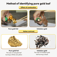 Feuilles d'or pur 24 carats 99,99% pour la peau et la décoration 4,33 x 4,33 cm