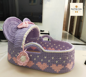 Mejor venta hecho <span class=keywords><strong>a</strong></span> <span class=keywords><strong>mano</strong></span> Crochet recién nacido cuna bebé cambio de pañales cesta estrella Poly Color mejor solución de almacenamiento para recién nacidos - Product Image 2