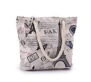 กระเป๋าโท้ทชายหาดผ้าแคนวาสใบเดียวแบบใหม่สั่งทำได้ตามต้องการสำหรับผู้หญิงขายส่ง - Product Image 1