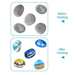 Set di Giocattoli per Disegno WAYEE, <span class=keywords><strong>Mini</strong></span> Kit di Pittura in Plastica, 6 Pietre Dipingibili, Occhi Mobili, Adesivi Gemma, Colori Acrilici, Pennelli, 6,5 Pollici - Product Image 3