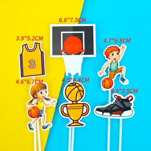 Decoración de pasteles Deportes Fútbol Baloncesto creativo <span class=keywords><strong>Zapatillas</strong></span> deportivas Tema Pastel decorativo Tarjeta Inserción - Product Image 4